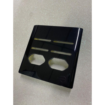 Placa p/ 4 Interruptores + 2 Tomadas 4x4 - Novara Preto Brilhante